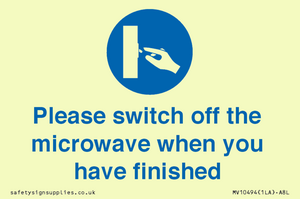 Please switch off the microwave when you have finished